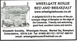 Wheelgate House B&B ad in The Beam Nov 2007