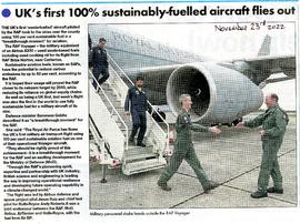 RAF Airbus  -  100% sustainably-fuelled