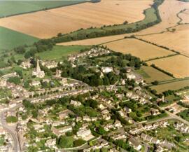 Aerial photographs of Bampton, The Lanes & new surgery are built