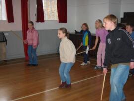 Fiddles and Feet rehearse a new dance 2004