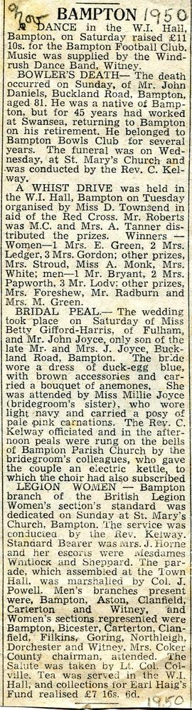 Bampton news, November 1950