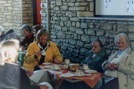 Mrs Ann Ferguson (yellow coat), Mrs Walker, Mrs Annie Smith. 1986
