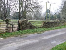 Wall brought down by frost February 12th and repaired by April 15th 2013
