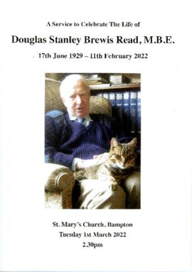 Douglas Stanley Brewis Read  MBE  1929-2022  Funeral Service
