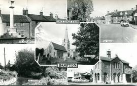A picture postcards with five views of Bampton which look to have been photographed in the early ...