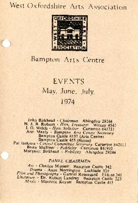 Events catalogue for May, June & July 1974