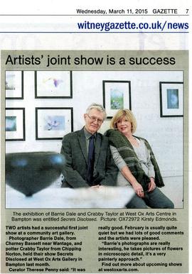 Photographer Barry Dale and potter Crabby Taylor held their show 'Secrets Disclosed' in the West ...