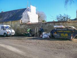 Wall in Church Close being repaired and new opening created February 17th 2016