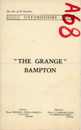 Sale brochure for The Grange, High St. Wednesday April 16th 1930