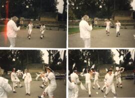 Alec Wixey's side, the Bampton Morris Men dancing in Stow-on-The-Wold 1986