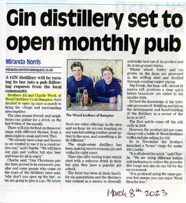 Gin Distillery to open Pub