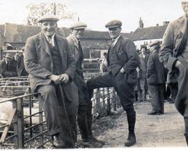 Albert Townsend (on left, Frank Hudson's grandfather) at market (I think Abingdon)