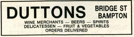 Duttons Advert in Witney Gazette 1984