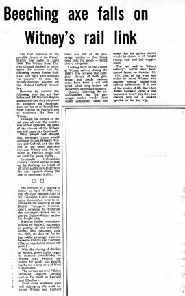 Closure of the Oxford - Witney - Fairford railway line June 16th 1962 Page 3