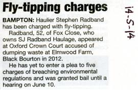 Fly-tipping charges against Stephen Radband