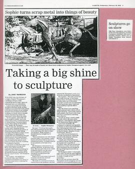 Sculpture on display by Christine Burgess, Simon Lea & Sophie Thompson Feb-Mar 2002