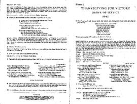 Thanksgiving For Victory Service 1945