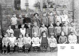 Vera Elward aged 8 year old with her class c1930