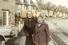 Mrs Lucy Slatter with Mrs E.M. (Wendy) Crowley, sculptor, Sunday school, West Oxon Arts, WI, Darb...