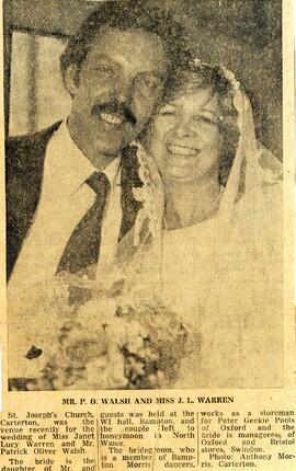 Wedding Of Patrick Walsh And Janet Warren In 1980