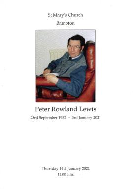 Peter Rowland Lewis 1932-2021