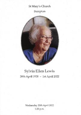 Sylvia Ellen Lewis1938-2022
