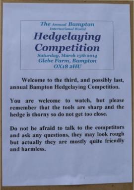 2014 Bampton Hedgelaying Competition