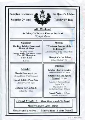 Program of Events to celebrate the Diamond Jubilee of Queen Elizabeth II June 2012