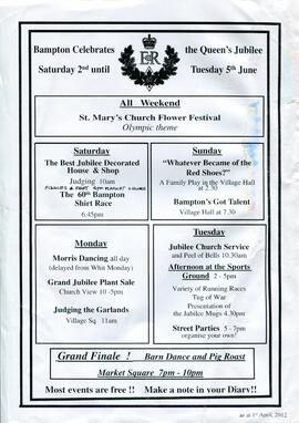 Program of events to celebrate the Diamond Jubilee of Queen Elizabeth II in June 2012