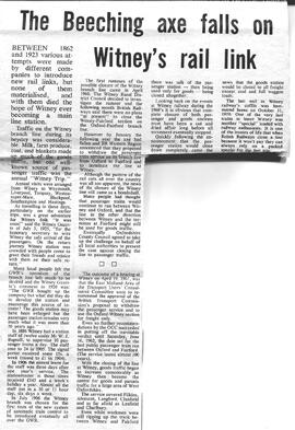 Closure of the Oxford - Witney - Fairford railway line June 16th 1962 Page 1