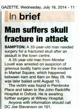 Man suffers skull fracture in attack (2014)