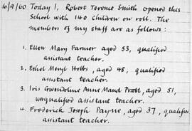 Bampton Primary School First Headmasters Note