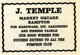 J. Temple, Advert in Witney Gazette 1984