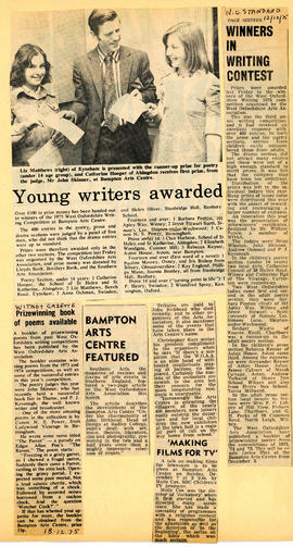 Young writers' competition organised by WOAA December 1975