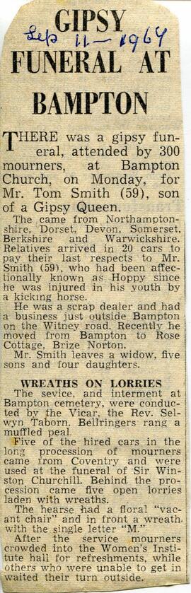 Funeral of Tom Smith, son of a gypsy queen
