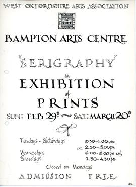 'Serigraphy' - an exhibition of prints Feb 29th to March 20th 1976