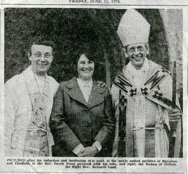 Witney Gazette Friday June 11th 1976. A picture of Rev. Derek Frost and his wife Anne and the Bis...