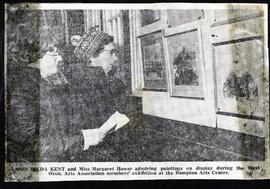 Hilda Kent & Margaret Howse look at exhibits a members' exhibition 1979