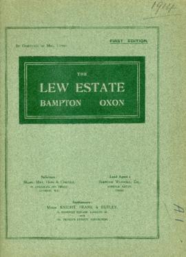 Sale brochure for The Lew Estate at 1914 by direction of Mrs Upton