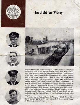 Poster for the Witney to Fairford railway line