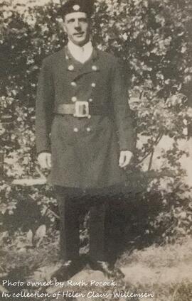 Harry E Pocock in fireman's uniform 1934
