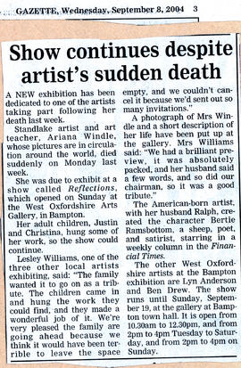 Ariana Windle dies but show goes on September 2004