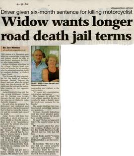 Widow wants longer road death jail terms
