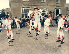 Bampton Traditional Morris Men dancing at Bampton House