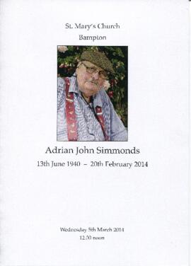 Adrian Simmonds - memorial service