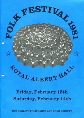 Front cover program Folk Festival at Royal Albert Hall Feb 13th & 14th 1981
