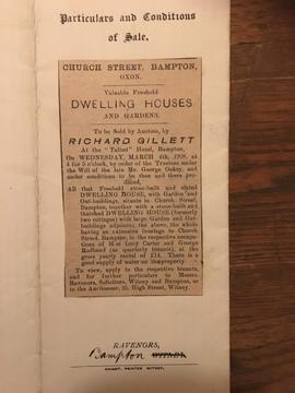 Sale of 2 dwellings in Church Street 1908
