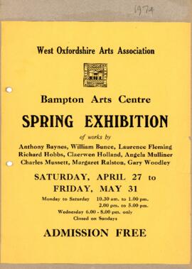 Spring Exhibition April 27th to May 31st 1973