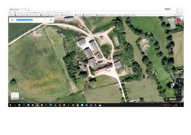 Aerial view of Ham Court before Emma Bridgwater alterations
