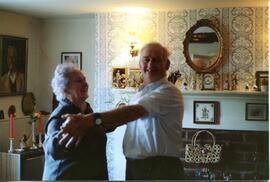 Ann & Francis Shergold dancing at their home